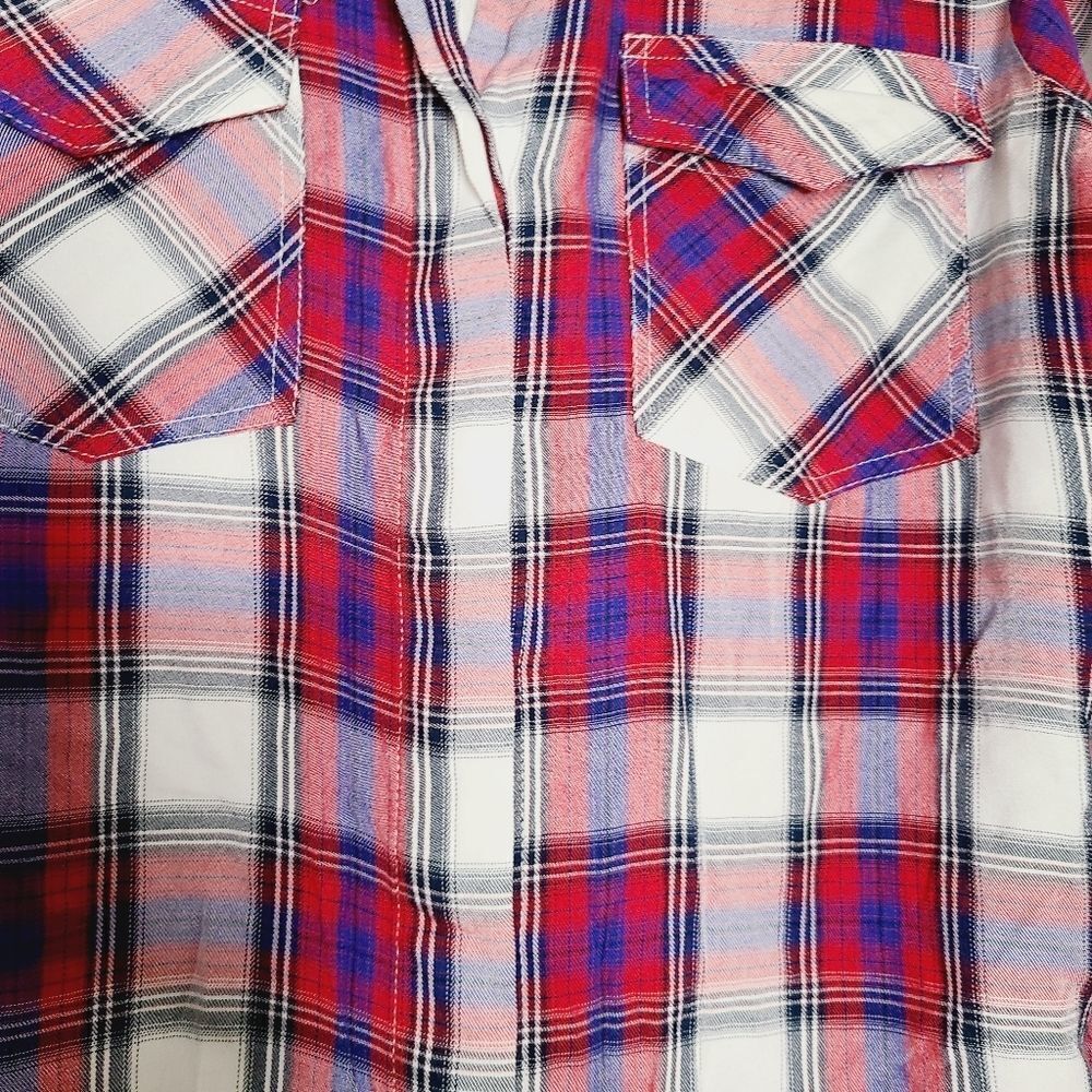 Sam Edelman Plaid High Low Shirt - Picture 7 of 12